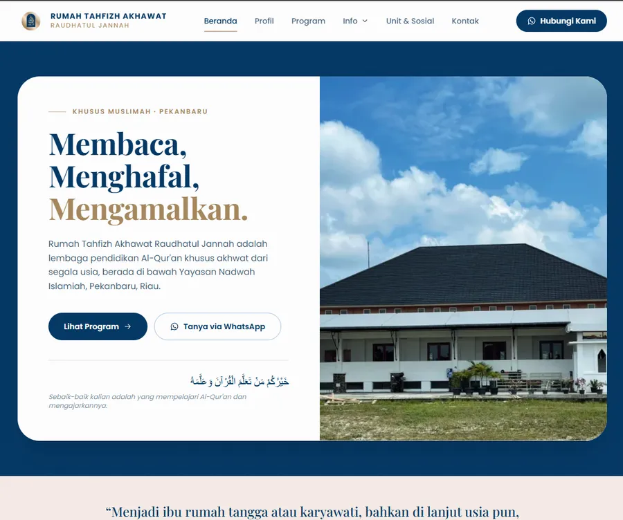 Tampilan rta-raudhatuljannah.com