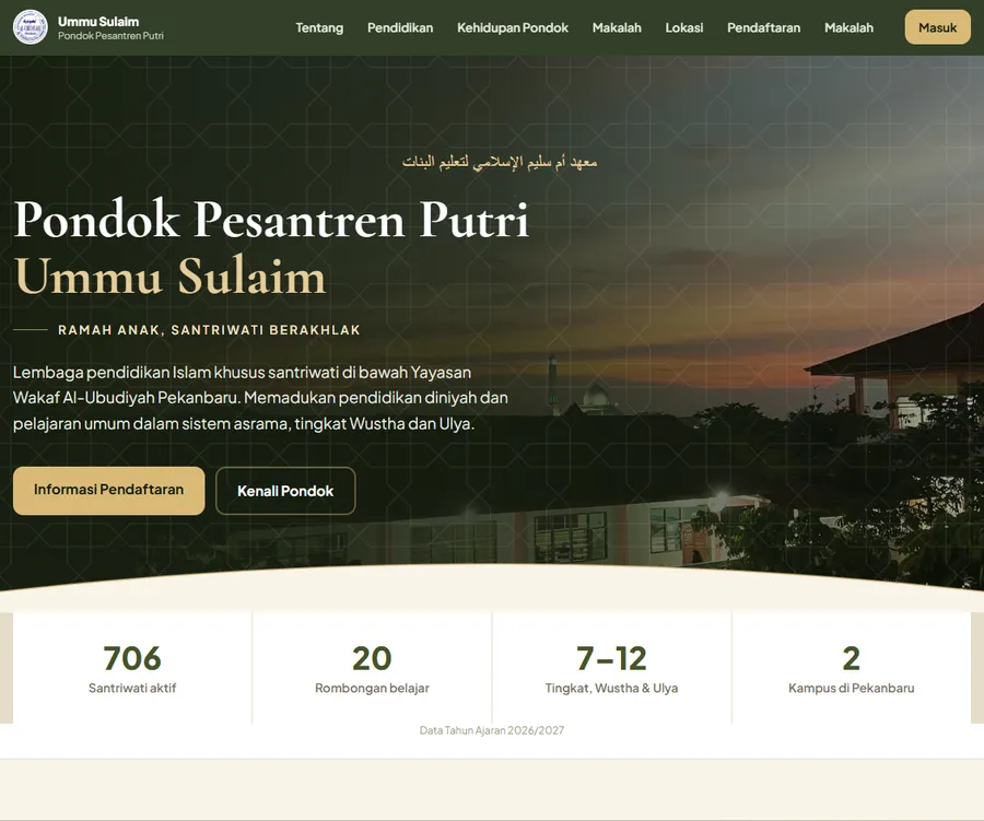 Tampilan ponpesummusulaim.sch.id